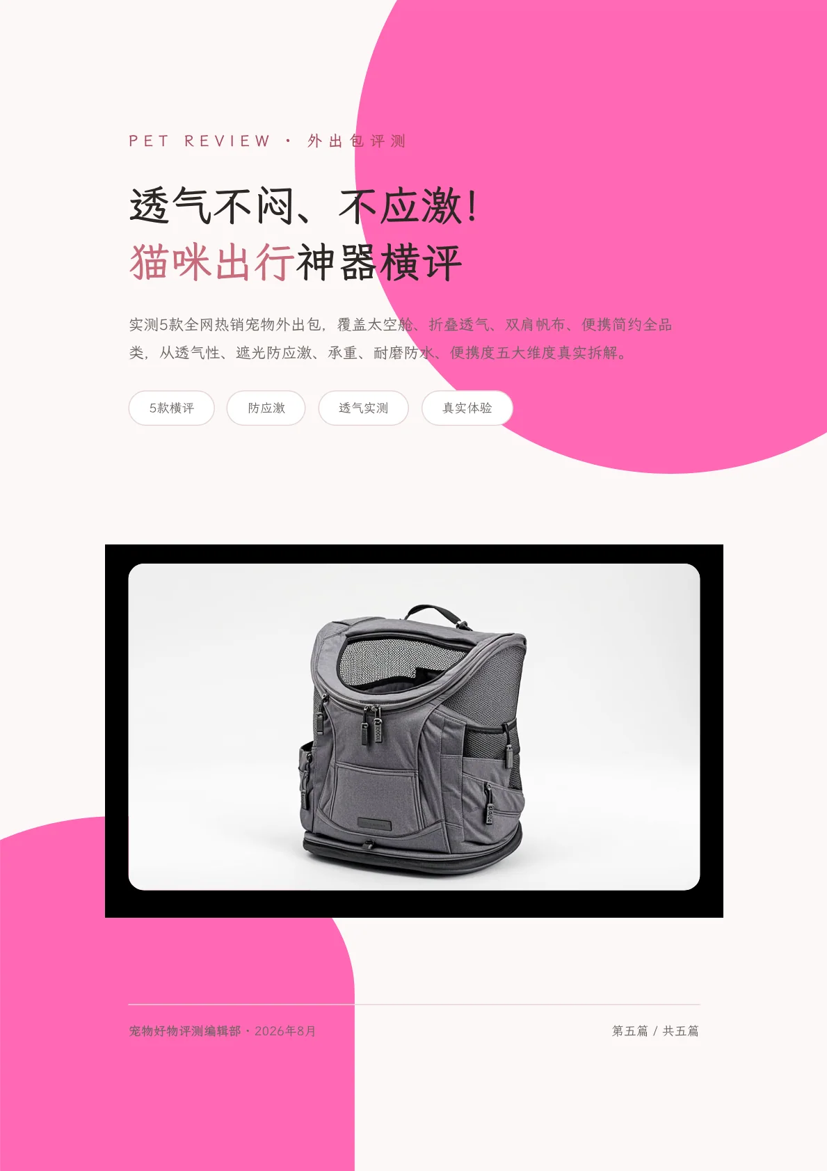 透气不闷、不应激:猫咪出行神器横评